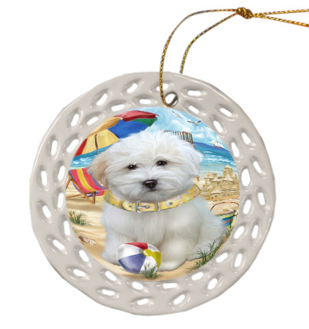Pet Friendly Beach Coton de tulear Dog Doily Ornament DPOR58547