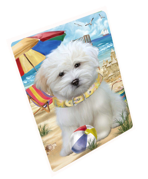 Pet Friendly Beach Coton de tulear Dog Cutting Board - For Kitchen - Scratch & Stain Resistant - Designed To Stay In Place - Easy To Clean By Hand - Perfect for Chopping Meats, Vegetables, CA82486