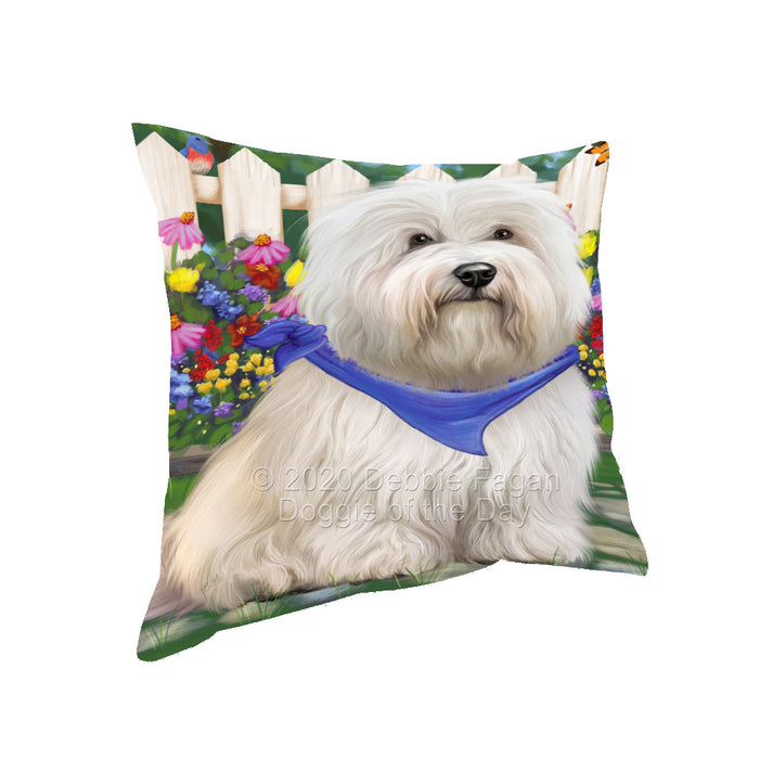 Spring Floral Coton De Tulear Dog Pillow with Top Quality High-Resolution Images - Ultra Soft Pet Pillows for Sleeping - Reversible & Comfort - Ideal Gift for Dog Lover - Cushion for Sofa Couch Bed - 100% Polyester, PILA93154