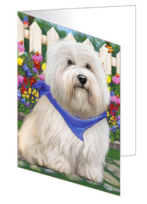 Spring Floral Coton De Tulear Dog Handmade Artwork Assorted Pets Greeting Cards and Note Cards with Envelopes for All Occasions and Holiday Seasons