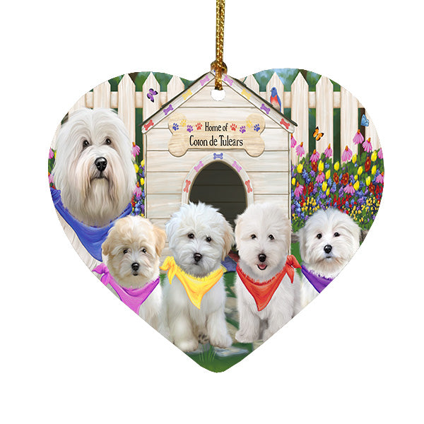 Spring Dog House Coton De Tulear Dogs Heart Christmas Ornament HPORA59282