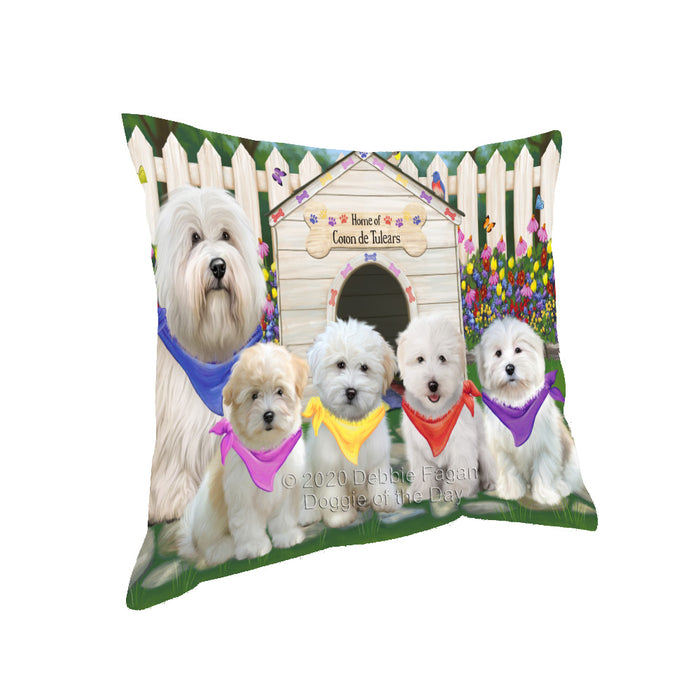 Spring Dog House Coton De Tulear Dogs Pillow with Top Quality High-Resolution Images - Ultra Soft Pet Pillows for Sleeping - Reversible & Comfort - Ideal Gift for Dog Lover - Cushion for Sofa Couch Bed - 100% Polyester