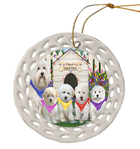 Spring Dog House Coton De Tulear Dogs Doily Ornament DPOR58918