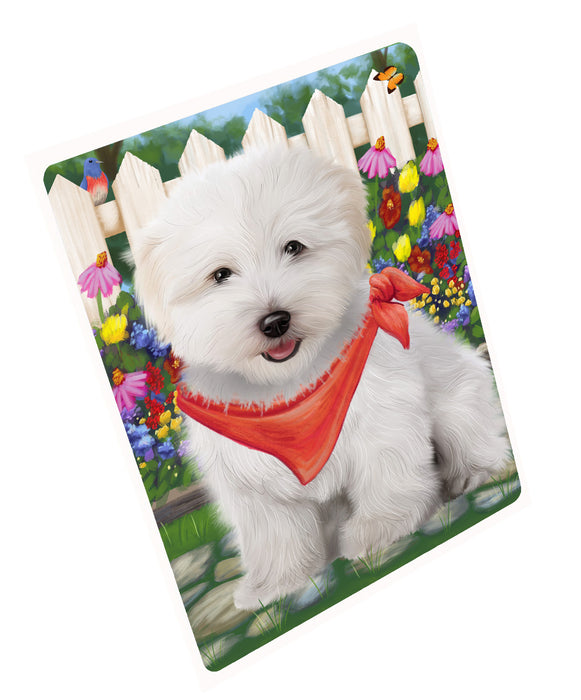 Spring Floral Coton De Tulear Dog Cutting Board - For Kitchen - Scratch & Stain Resistant - Designed To Stay In Place - Easy To Clean By Hand - Perfect for Chopping Meats, Vegetables, CA83508