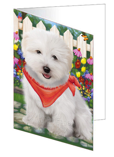 Spring Floral Coton De Tulear Dog Handmade Artwork Assorted Pets Greeting Cards and Note Cards with Envelopes for All Occasions and Holiday Seasons