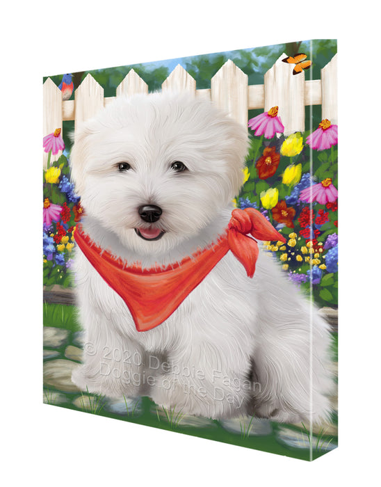 Spring Floral Coton De Tulear Dog Canvas Wall Art - Premium Quality Ready to Hang Room Decor Wall Art Canvas - Unique Animal Printed Digital Painting for Decoration CVS476