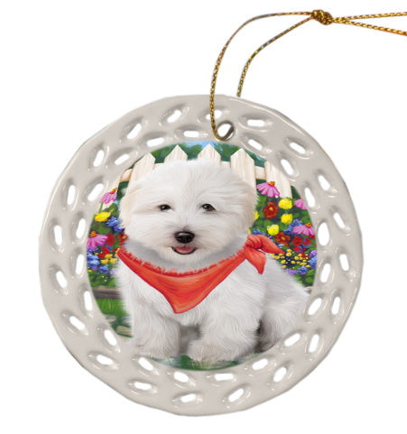 Spring Floral Coton De Tulear Dog Doily Ornament DPOR58930