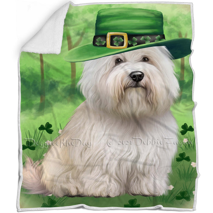 St. Patricks Day Irish Portrait Coton De Tulear Dog Blanket BLNKT142338