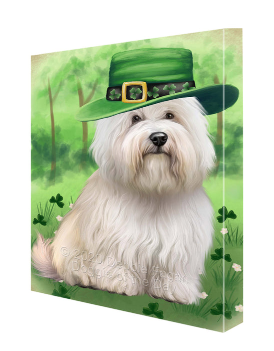 St. Patrick's Day Coton De Tulear Dog Canvas Wall Art - Premium Quality Ready to Hang Room Decor Wall Art Canvas - Unique Animal Printed Digital Painting for Decoration CVS721