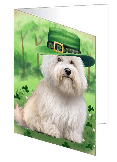 St. Patrick's Day Coton De Tulear Dog Handmade Artwork Assorted Pets Greeting Cards and Note Cards with Envelopes for All Occasions and Holiday Seasons