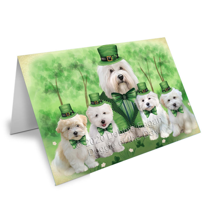 St. Patrick's Day Family Coton De Tulear Dogs Handmade Artwork Assorted Pets Greeting Cards and Note Cards with Envelopes for All Occasions and Holiday Seasons