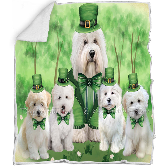 St. Patricks Day Irish Portrait Coton De Tulear Dogs Blanket BLNKT142339