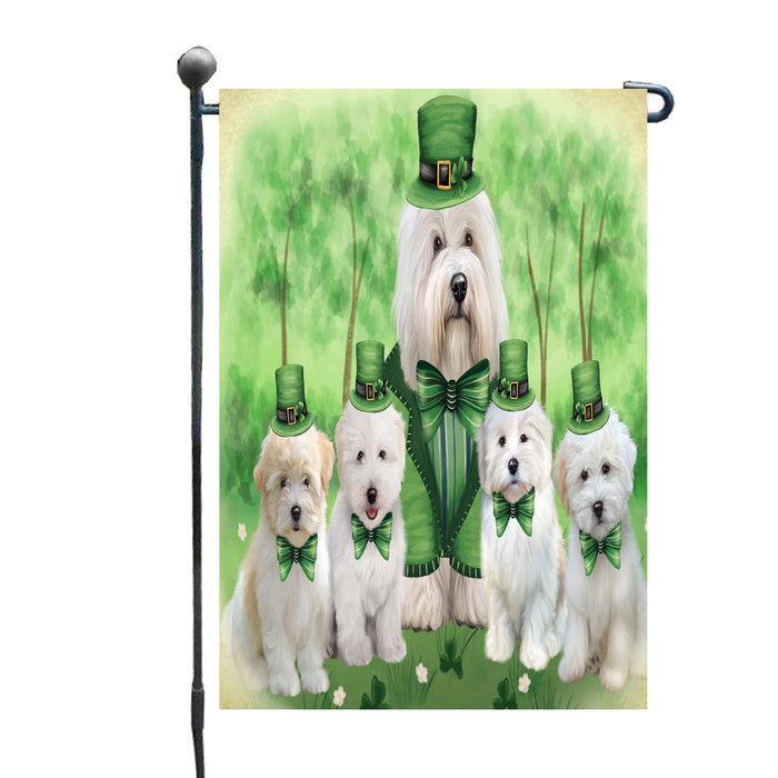 St. Patrick's Day Family Coton De Tulear Dogs Garden Flags Outdoor Decor for Homes and Gardens Double Sided Garden Yard Spring Decorative Vertical Home Flags Garden Porch Lawn Flag for Decorations