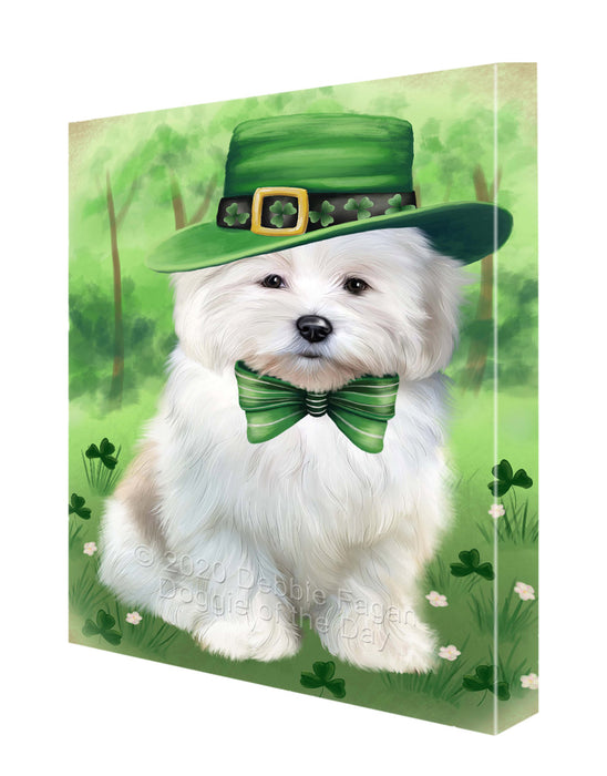 St. Patrick's Day Coton De Tulear Dog Canvas Wall Art - Premium Quality Ready to Hang Room Decor Wall Art Canvas - Unique Animal Printed Digital Painting for Decoration CVS722