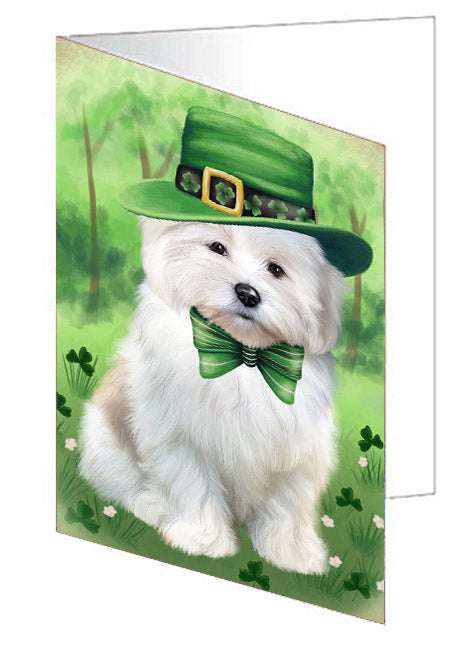 St. Patrick's Day Coton De Tulear Dog Handmade Artwork Assorted Pets Greeting Cards and Note Cards with Envelopes for All Occasions and Holiday Seasons