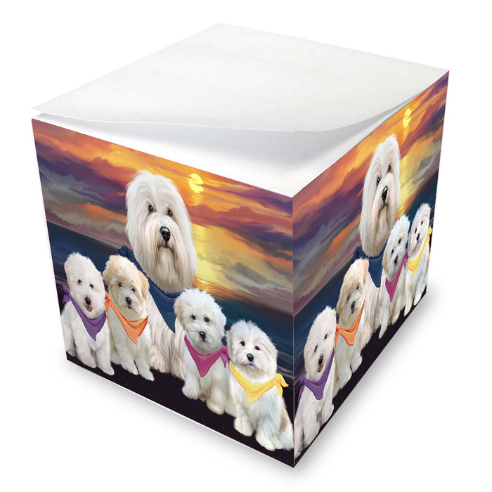 Family Sunset Portrait Coton De Tulear Dogs Note Cube NOC-DOTD-A57511