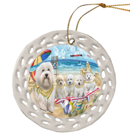 Pet Friendly Beach Coton de tulear Dogs  Doily Ornament DPOR58505