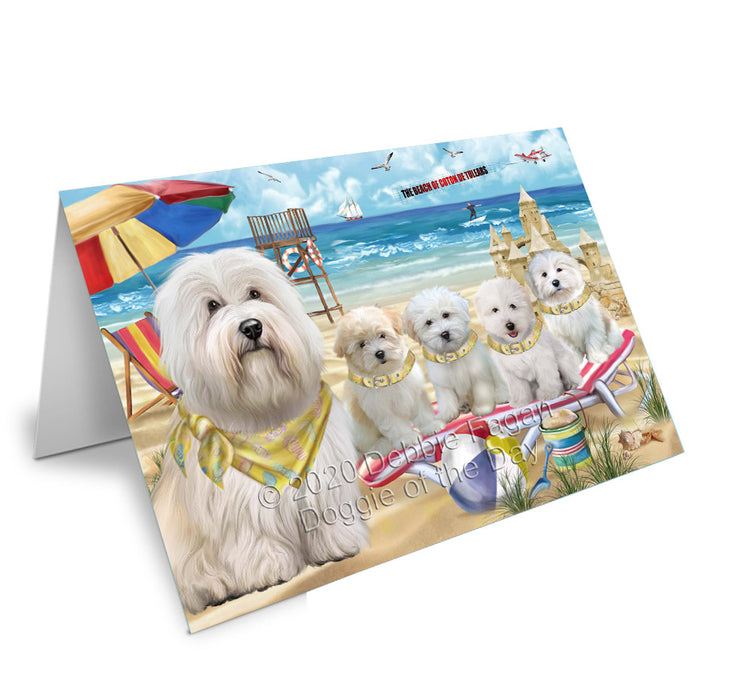 Pet Friendly Beach Coton de tulear Dogs Handmade Artwork Assorted Pets Greeting Cards and Note Cards with Envelopes for All Occasions and Holiday Seasons