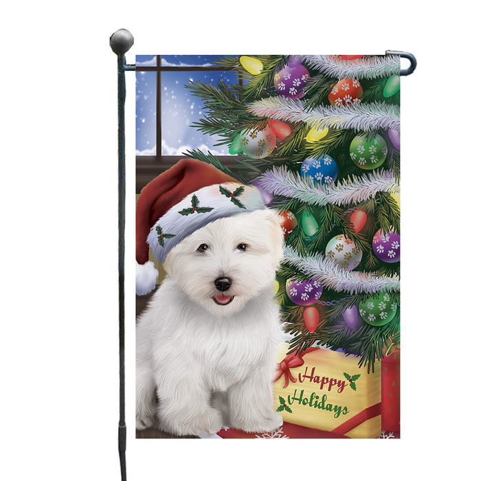 Christmas Tree and Presents Coton De Tulear Dog Garden Flags Outdoor Decor for Homes and Gardens Double Sided Garden Yard Spring Decorative Vertical Home Flags Garden Porch Lawn Flag for Decorations GFLG68008