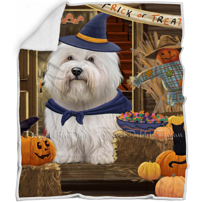 Enter at Own Risk Trick or Treat Halloween Coton De Tulear Dog Blanket BLNKT142612