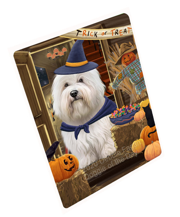 Enter at Your Own Risk Halloween Trick or Treat Coton De Tulear Dogs Cutting Board - For Kitchen - Scratch & Stain Resistant - Designed To Stay In Place - Easy To Clean By Hand - Perfect for Chopping Meats, Vegetables, CA82756