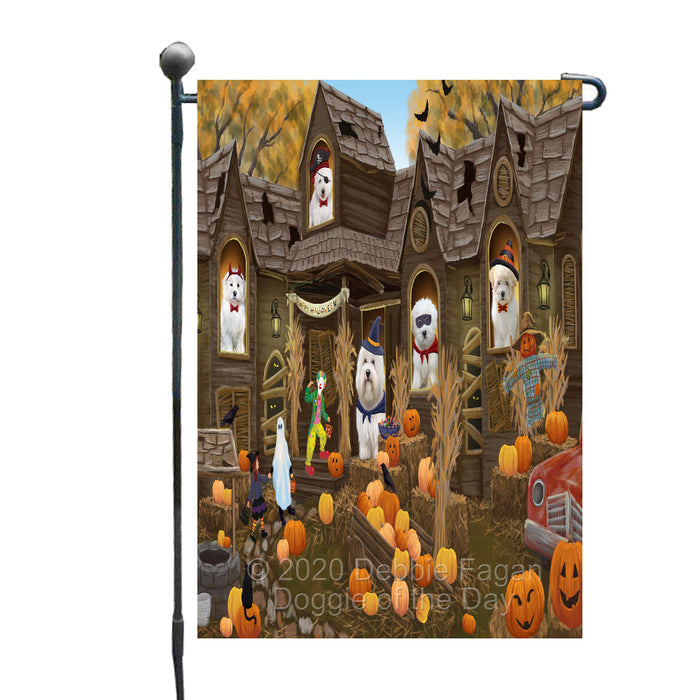 Haunted House Halloween Trick or Treat Coton De Tulear Dogs Garden Flags Outdoor Decor for Homes and Gardens Double Sided Garden Yard Spring Decorative Vertical Home Flags Garden Porch Lawn Flag for Decorations
