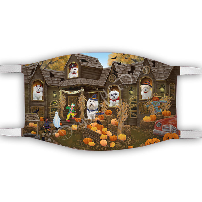 Haunted House Halloween Trick or Treat  Coton De Tulear Dogs Face Mask FM49694