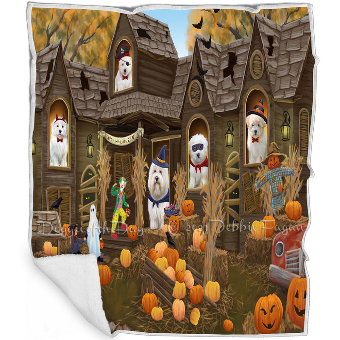 Haunted House Halloween Trick or Treat Coton De Tulear Dogs Blanket BLNKT142600