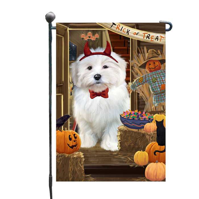 Enter at Your Own Risk Halloween Trick or Treat Coton De Tulear Dogs Garden Flags Outdoor Decor for Homes and Gardens Double Sided Garden Yard Spring Decorative Vertical Home Flags Garden Porch Lawn Flag for Decorations GFLG67894