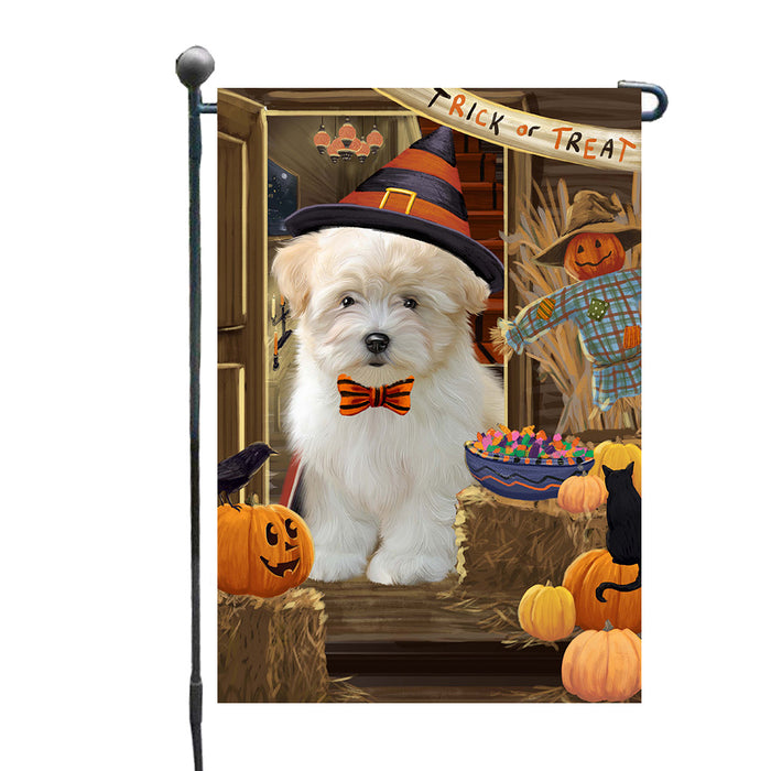 Enter at Your Own Risk Halloween Trick or Treat Coton De Tulear Dogs Garden Flags Outdoor Decor for Homes and Gardens Double Sided Garden Yard Spring Decorative Vertical Home Flags Garden Porch Lawn Flag for Decorations GFLG67895