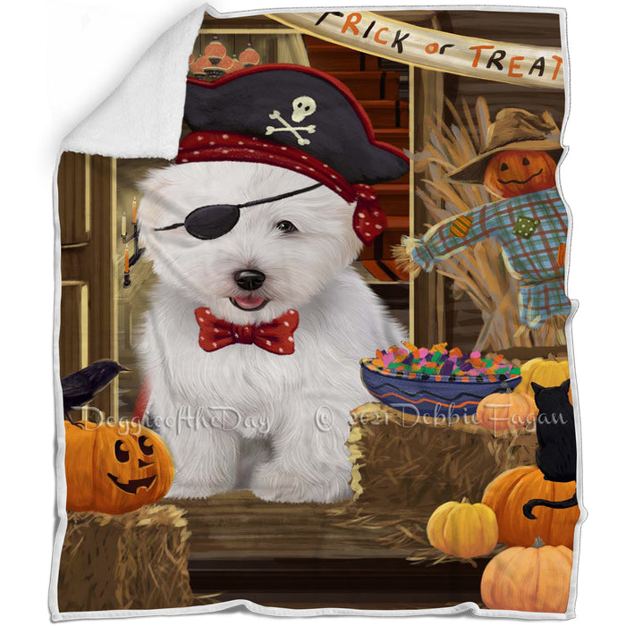 Enter at Own Risk Trick or Treat Halloween Coton De Tulear Dog Blanket BLNKT142615