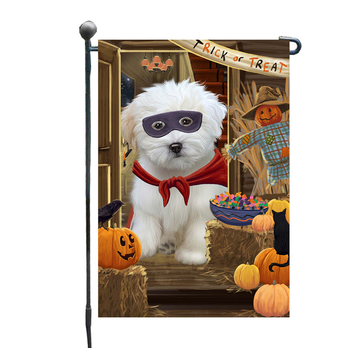 Enter at Your Own Risk Halloween Trick or Treat Coton De Tulear Dogs Garden Flags Outdoor Decor for Homes and Gardens Double Sided Garden Yard Spring Decorative Vertical Home Flags Garden Porch Lawn Flag for Decorations GFLG67897