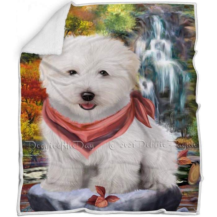 Scenic Waterfall Coton De Tulear Dog Blanket BLNKT142552