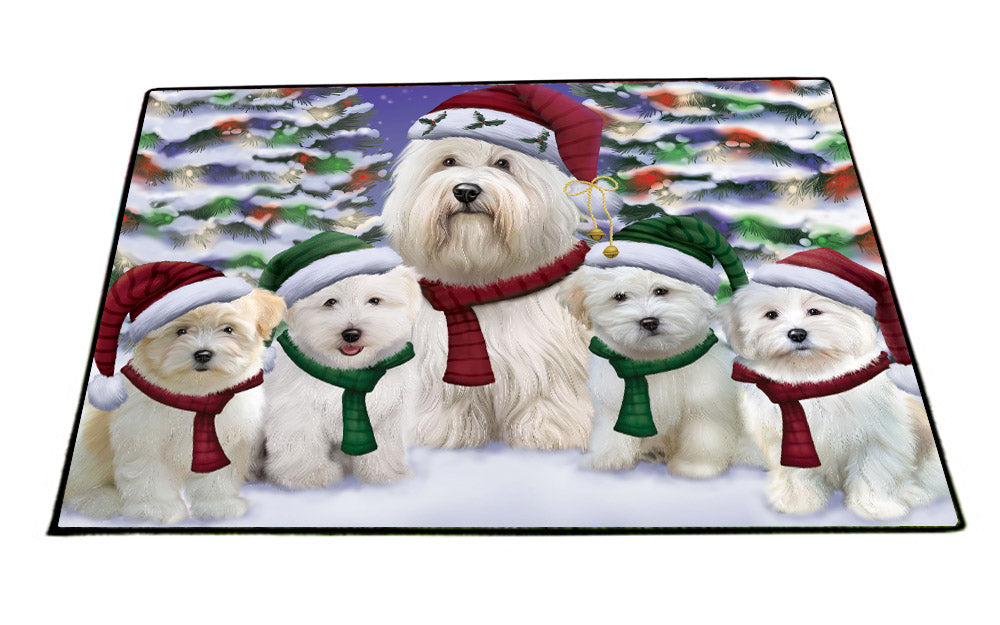 Christmas Happy Holidays Coton De Tulear Dogs Family Portrait Floormat FLMS55522