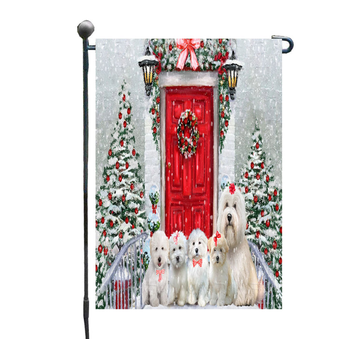 Christmas Holiday Welcome Coton De Tulear Dogs Garden Flags- Outdoor Double Sided Garden Yard Porch Lawn Spring Decorative Vertical Home Flags 12 1/2"w x 18"h