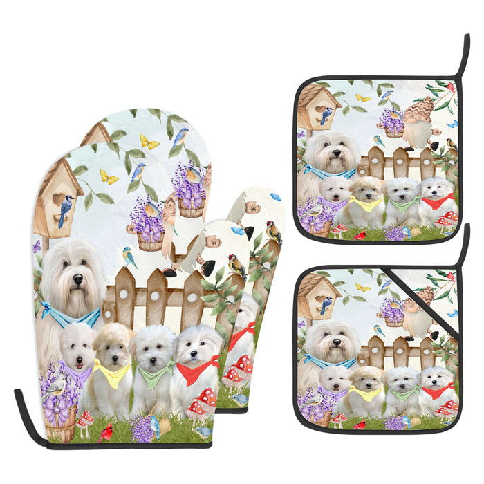 Coton De Tulear Oven Mitts and Pot Holder Set: Kitchen Gloves for Cooking with Potholders, Custom, Personalized, Explore a Variety of Designs, Dog Lovers Gift