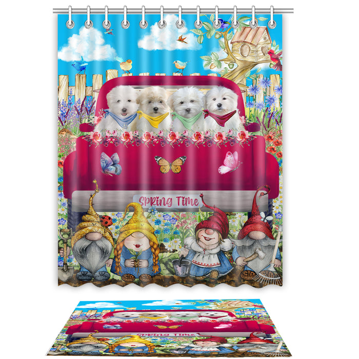 Coton De Tulear Shower Curtain & Bath Mat Set - Explore a Variety of Custom Designs - Personalized Curtains with hooks and Rug for Bathroom Decor - Dog Gift for Pet Lovers