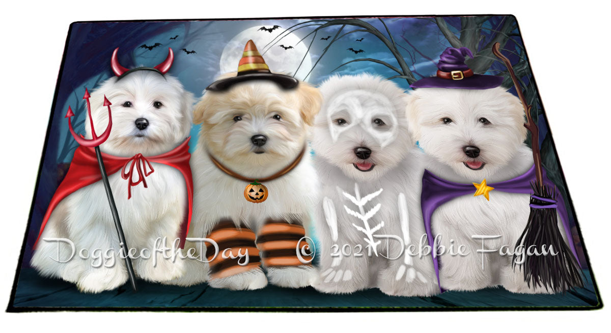 Happy Halloween Trick or Treat Coton De Tulear Dogs Indoor/Outdoor Welcome Floormat - Premium Quality Washable Anti-Slip Doormat Rug FLMS58375