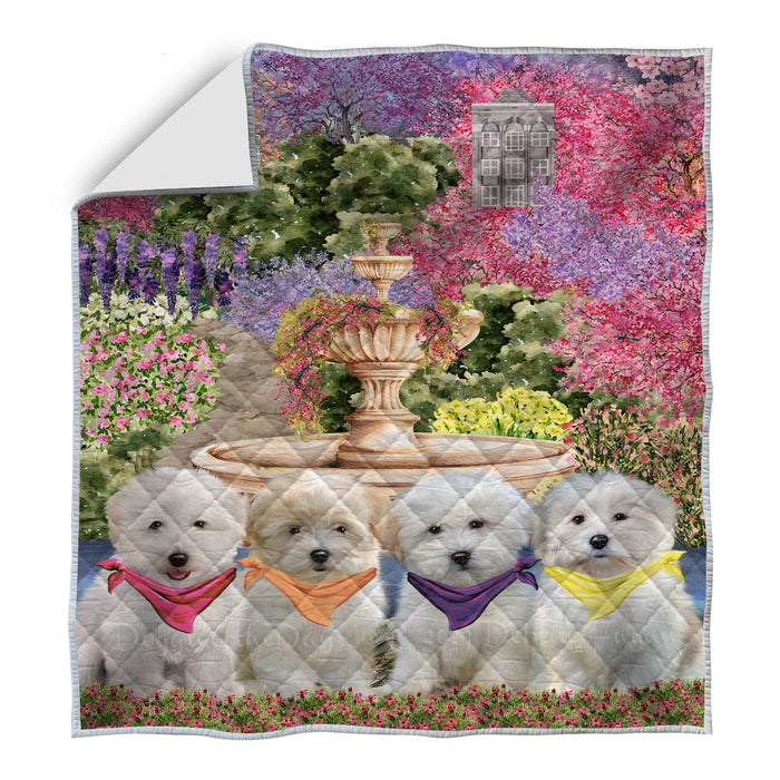 Coton De Tulear Bedspread Quilt, Bedding Coverlet Quilted, Explore a Variety of Designs, Personalized, Custom, Dog Gift for Pet Lovers