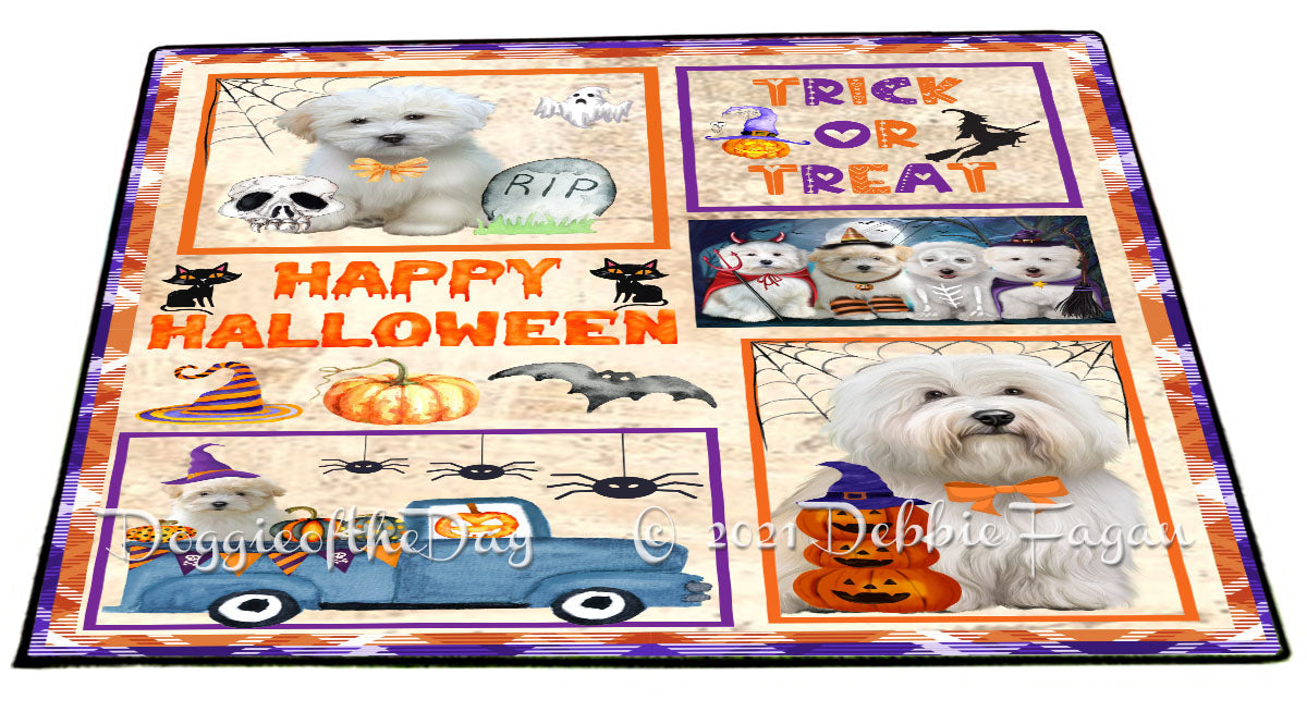 Happy Halloween Trick or Treat Coton De Tulear Dogs Indoor/Outdoor Welcome Floormat - Premium Quality Washable Anti-Slip Doormat Rug FLMS58075