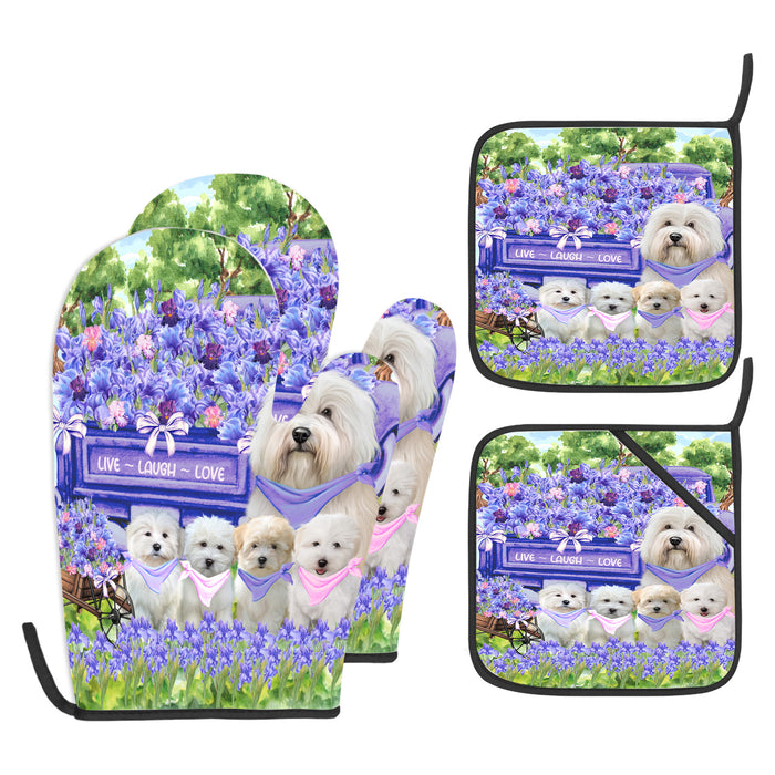 Coton De Tulear Oven Mitts and Pot Holder: Explore a Variety of Designs, Potholders with Kitchen Gloves for Cooking, Custom, Personalized, Gifts for Pet & Dog Lover