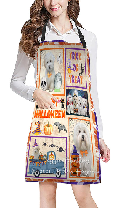 Happy Halloween Trick or Treat Coton De Tulear Dogs Cooking Kitchen Adjustable Apron Apron49313