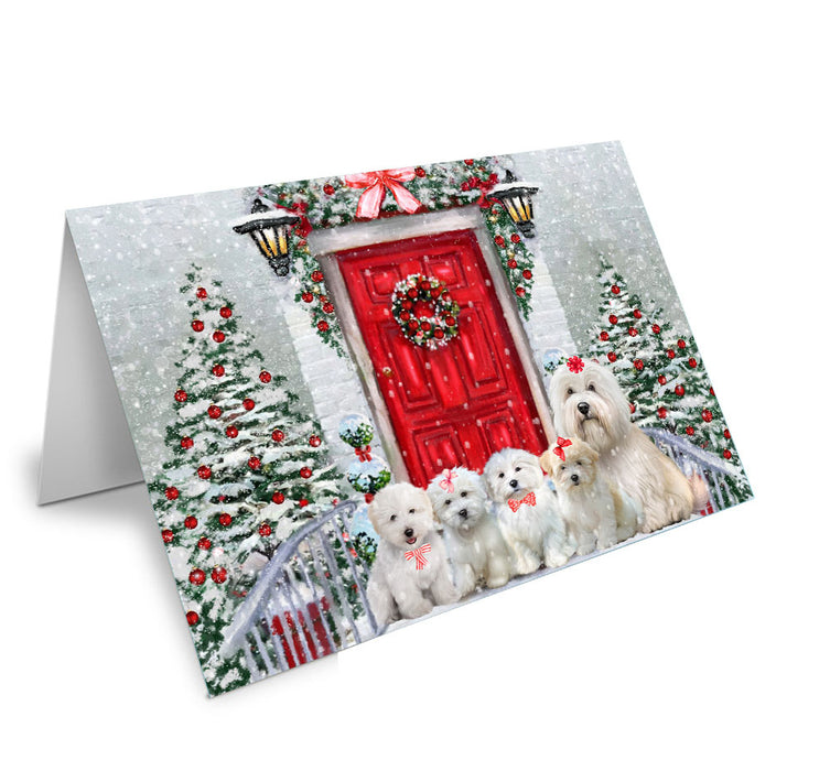 Christmas Holiday Welcome Coton De Tulear Dog Handmade Artwork Assorted Pets Greeting Cards and Note Cards with Envelopes for All Occasions and Holiday Seasons