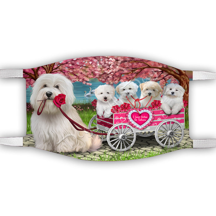 I Love Coton De Tulear Dogs in a Cart Face Mask FM48140