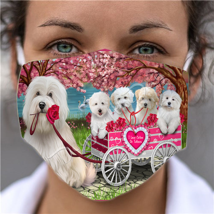 I Love Coton De Tulear Dogs in a Cart Face Mask FM48140