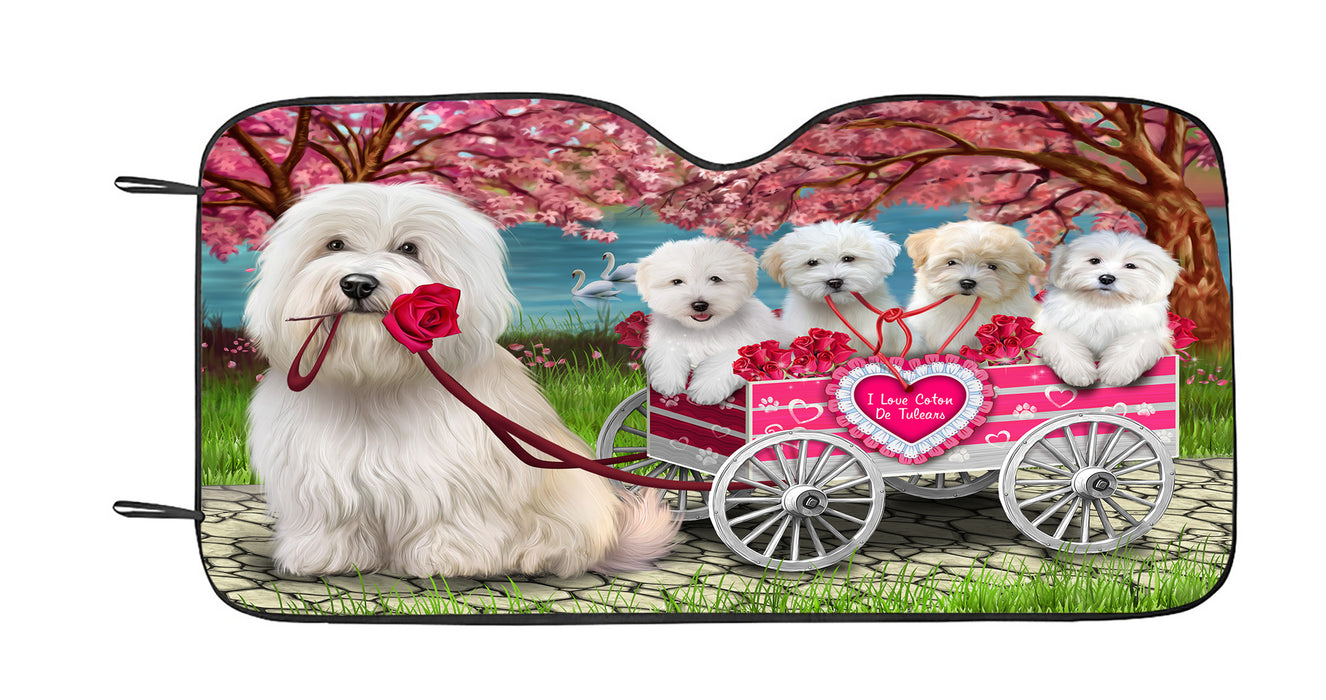 I Love Coton De Tulear Dogs in a Cart Car Sun Shade