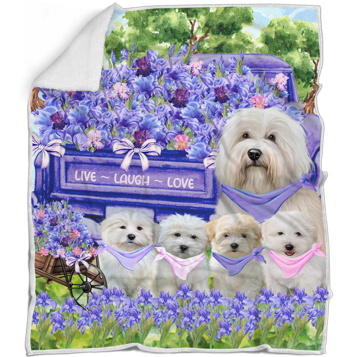 Coton De Tulear Blanket: Explore a Variety of Designs, Personalized, Custom Bed Blankets, Cozy Sherpa, Fleece and Woven, Dog Gift for Pet Lovers