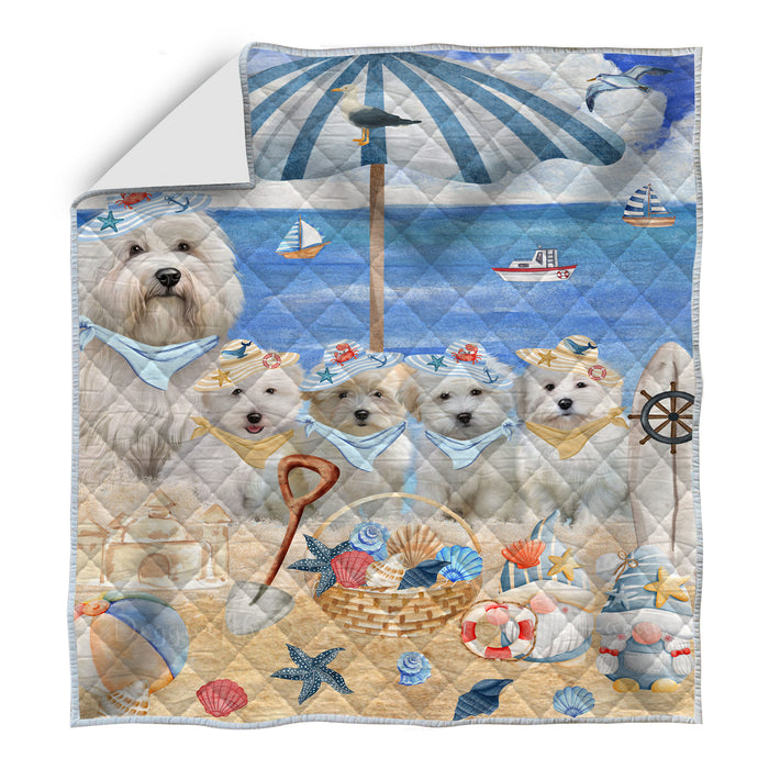 Coton De Tulear Bed Quilt, Explore a Variety of Designs, Personalized, Custom, Bedding Coverlet Quilted, Pet and Dog Lovers Gift