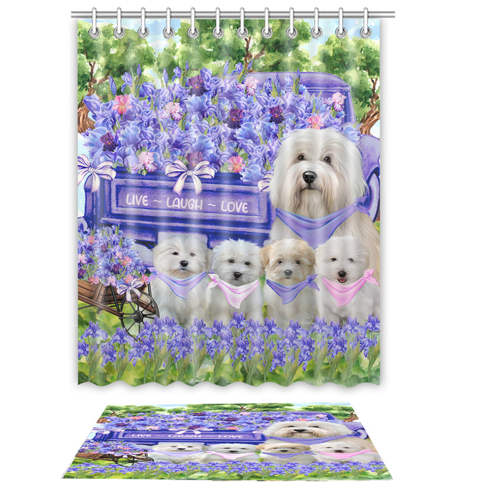 Coton De Tulear Shower Curtain & Bath Mat Set, Bathroom Decor Curtains with hooks and Rug, Explore a Variety of Designs, Personalized, Custom, Dog Lover's Gifts