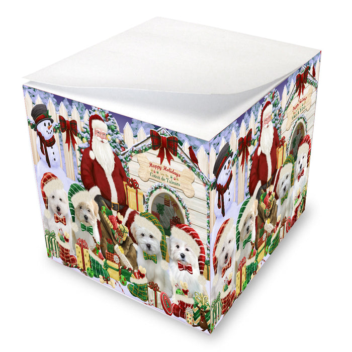 Christmas Dog house Gathering Coton De Tulear Dogs Note Cube NOC-DOTD-A57435